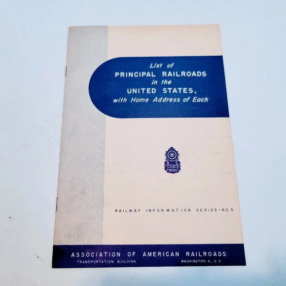 List of Principal Railroads in The United States with Home Address Vintage - Picture 1 of 3